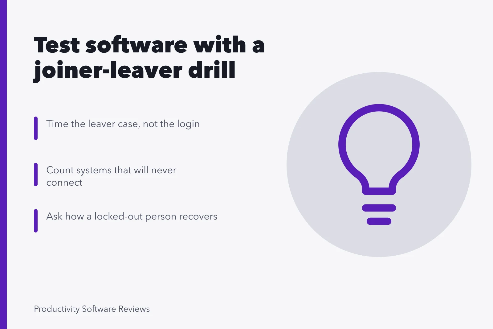Card on testing account administration software with a joiner-leaver drill. How to test account administration software with a joiner-leaver drill