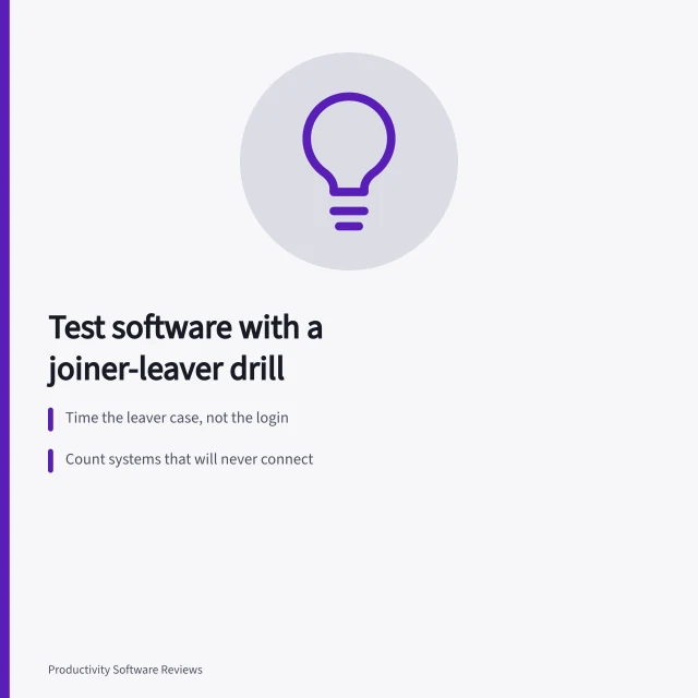 Card on testing account administration software with a joiner-leaver drill. How to test account administration software with a joiner-leaver drill