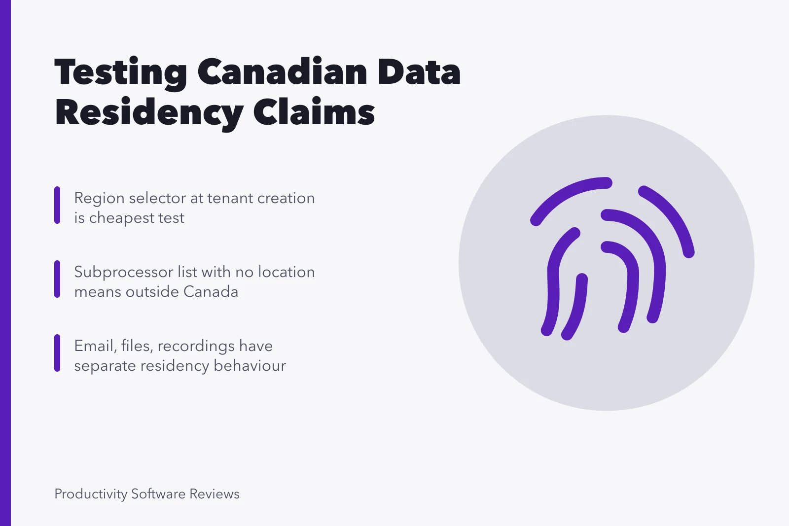 Card on verifying Canadian data residency claims for email vendors. How to check Canadian data residency claims from email vendors