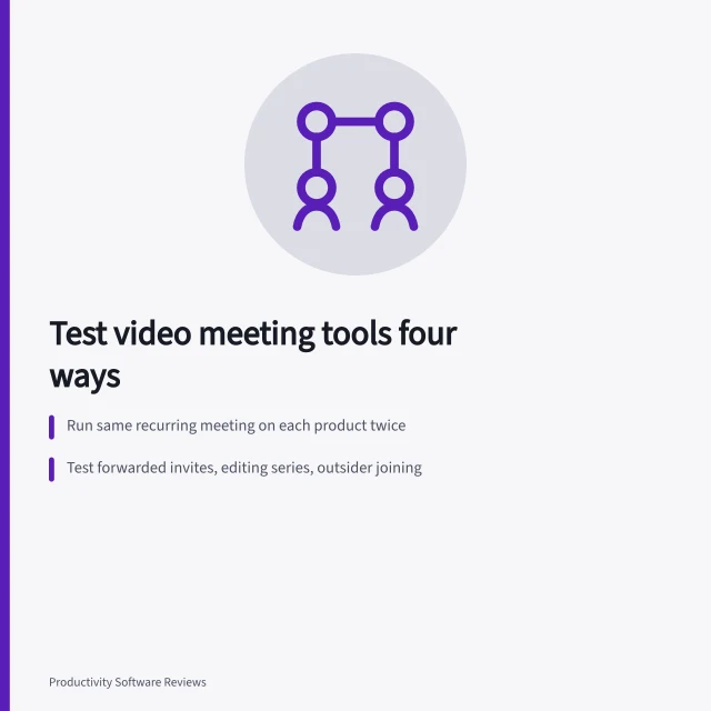 Comparison card for testing Zoom, Meet, Teams and Webex on real calls. Video meeting tools compared by testing the same call four ways